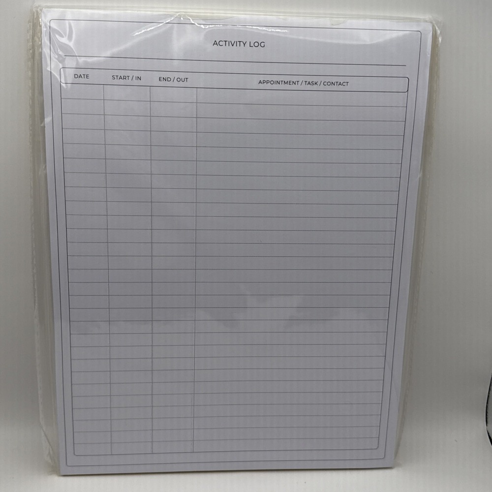 BLU MONACO Activity Log Notepad Log Comprehensive 50-Page Activity Log Notepad